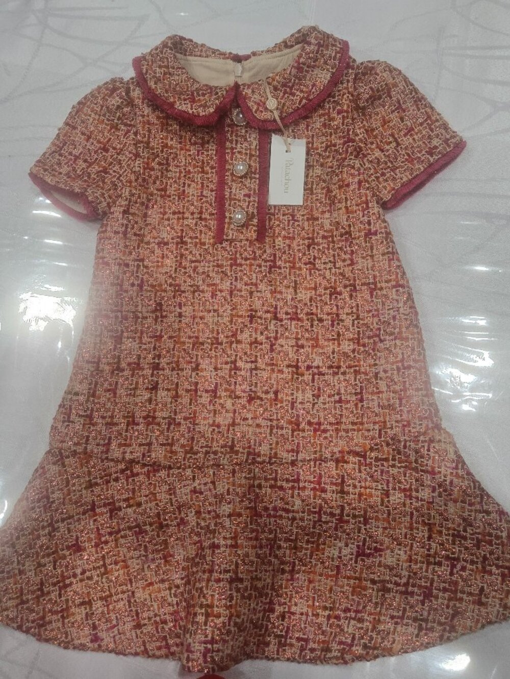 NWT Patachou Fuchsia Tweed Dress 4t
